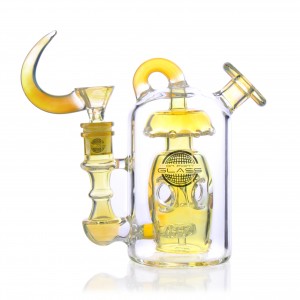 On Point Glass - 6" Crescent Moon Matrix Perc Water Pipe