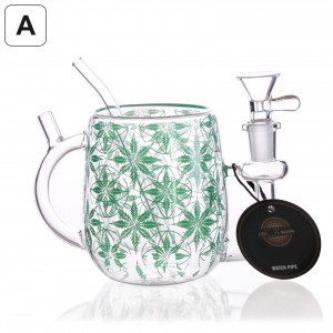 On Point Glass - 7" Mug-Shaped Glass Water Pipe with Double Side Design