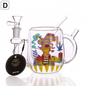 On Point Glass - 7" Mug-Shaped Glass Water Pipe with Single Side Design