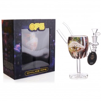 On Point Glass - 7" Wine Glass Water Pipe with Double Side Designs