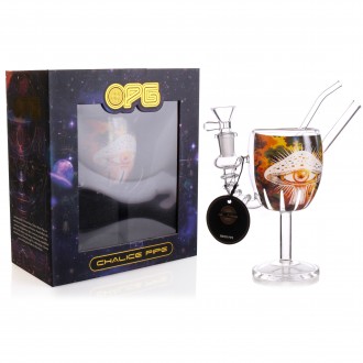 On Point Glass - 7" Wine Glass Water Pipe with Single Side Designs