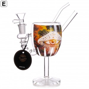 On Point Glass - 7" Wine Glass Water Pipe with Single Side Designs