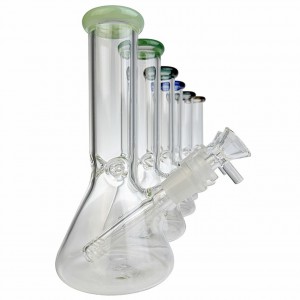 7.5'' Color Rim Pinch Beaker Water Pipe 14MM Female [BTBK04-8in] 