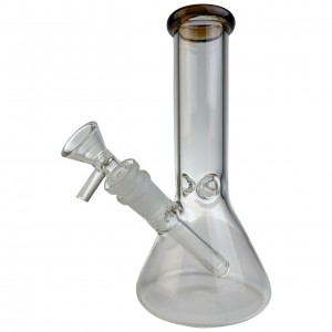 7.5'' Color Rim Pinch Beaker Water Pipe 14MM Female [BTBK04-8in] 