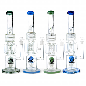 Social Glass - 20" Smooth Sailing Perc Recycler Water Pipe [A300]