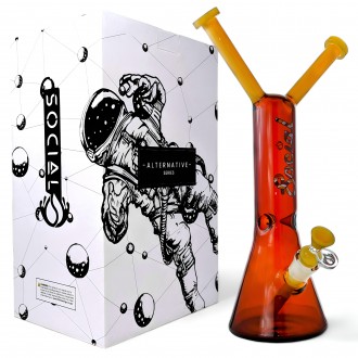 Social Glass - JAKIRO Twin-Headed Dragon Beaker Water Pipe - [A7-11]