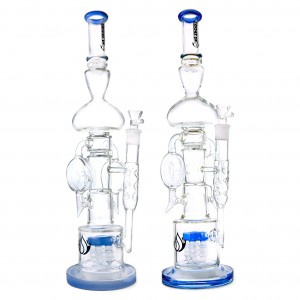 Social Glass - 20.5" Twice The Drums, Double The Fun 5-Arm Tree Perc Recycler Water Pipe - [A895]