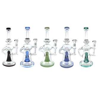 Loud Cloud - 11.5" The Crystal Wave Conical Perc Water Pipe [TW-138]