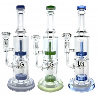 Loud Cloud - 12" Cylindrical Shape Dual Matrix Perc Water Pipe [TW-146]