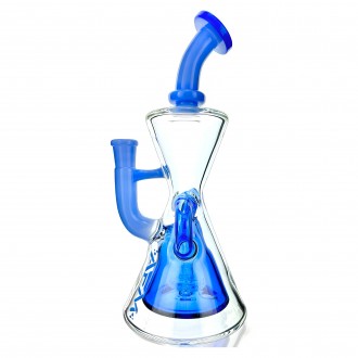 10" AFM Glass Hour Glass Colored Recycler Dab Rig*