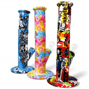 10" Assorted PrintMelange Tubular Water Pipe - [TX225]