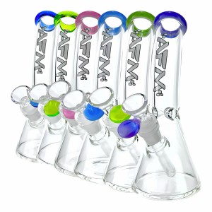 8" AFM Colored Lip Bent Neck Mini Beaker*