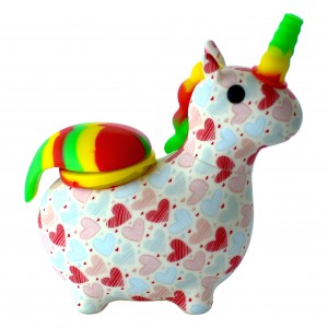 5" Heartful Unicorn Silicone Water Pipe (Assorted)