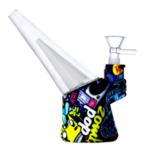 6" Bold Graphic Design Silicone Water Pipe - Assorted