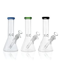 8.5" Color Rim Ice Catcher Beaker Water Pipe - [WCG-4B08]