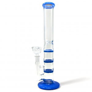 12" Triple Tornado Disk Perc Straight Water Pipe Rig - [WCG-4T12-3]