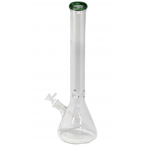 17" Heavy Clear Body Color Rim Beaker Water Pipe - [WCG-5B18]