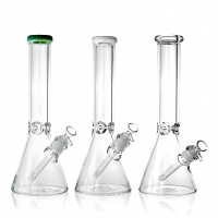 14" 9mm Crystal Clear Glass Ice-pinch Beaker Water Pipe