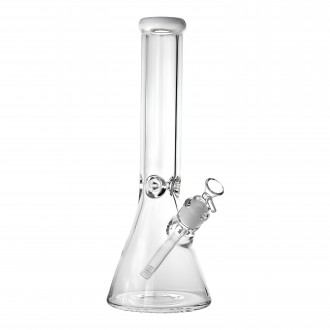 14" 9mm Crystal Clear Glass Ice-pinch Beaker Water Pipe