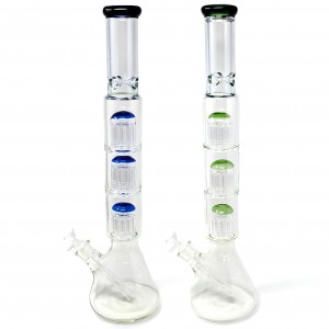 22" Triple The Fun Tree Perc Beaker Water Pipe - [WP-1900]