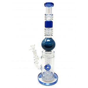 16" Glass Ball Art Donut Perc Water Pipe  [WP-2274]