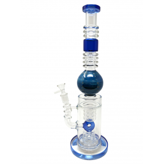 16" Glass Ball Art Donut Perc Water Pipe  [WP-2274]