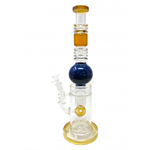 16" Glass Ball Art Donut Perc Water Pipe  [WP-2274]