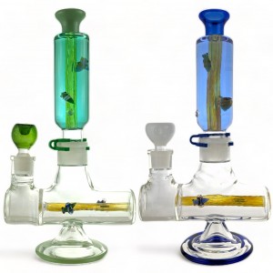 13.5" "Bee & Gator Elegance Art Inline Perc Detachable Water Pipe Assorted - [WP2554]