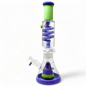 12.5" Chilled Slime Colors Freezable Coils Beaker-in-Beaker Water Pipe - [WP-2660]