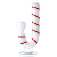 6" Peppermint Twist J-Shaped Candy Cane Water Pipe
