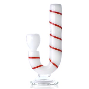 6" Peppermint Twist J-Shaped Candy Cane Water Pipe