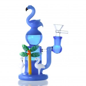 7.5" Flamingo & Palm Tree Water Pipe 