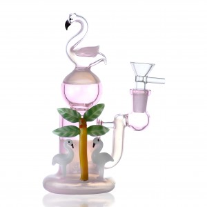 7.5" Flamingo & Palm Tree Water Pipe 