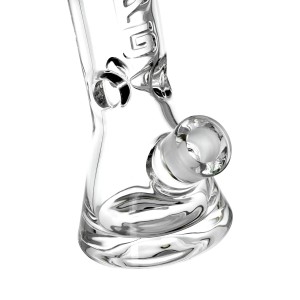 On Point Glass - 8" 9mm Logo Embossed Ice-Pinch Mini Beaker Bong