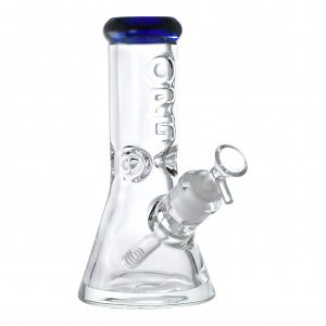 On Point Glass - 8" 9mm Logo Embossed Ice-Pinch Mini Beaker Bong