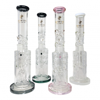 17.5" High Point Glass Quad Perc Ice Catch Neck & Body Water Pipe - [WPA-285-HPG]