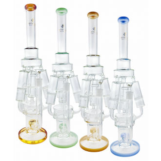 High Point Glass - 18" 5mm Quad-Honeycomb Perc W/ Jelly Fish Perc Recycler Water Pipe [WPA-47]