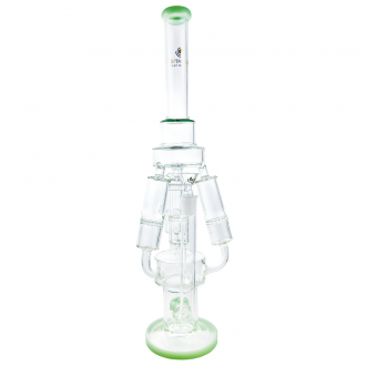 High Point Glass - 18" 5mm Quad-Honeycomb Perc W/ Jelly Fish Perc Recycler Water Pipe [WPA-47]