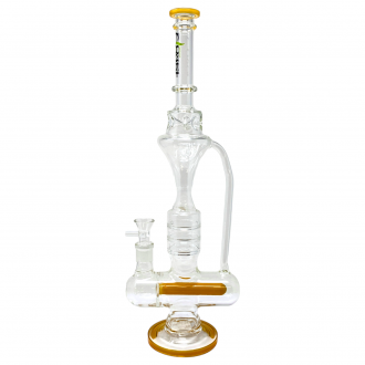 Clover Glass - 19" Inline Perc Recycler Water Pipe 18Female [WPA-91]