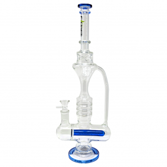 Clover Glass - 19" Inline Perc Recycler Water Pipe 18Female [WPA-91]