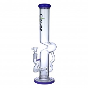 Clover Glass - 15" 1- Kink Zong Inline Perc Bong