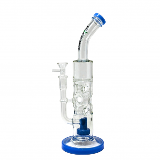 Clover Glass - 12.5" Bent Neck Shower Head & Honey Comb Perc Fabb Egg Water Pipe [WPC-216]