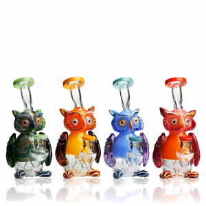 Lookah Glass - 7.5" Hoo Hits Smooth? Owl Shaped Water Pipe