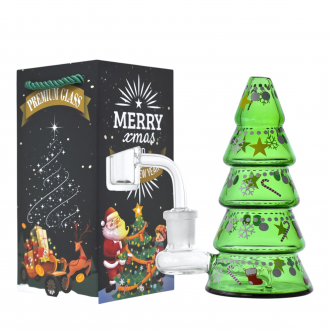 5" Jolly Christmas Tree Water Pipe - Glow in the Dark