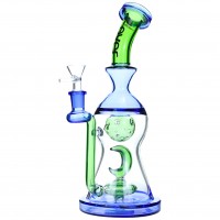 Clover Glass - 10" Floating Moon Showerhead Perc Bong