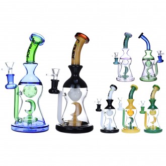 Clover Glass - 10" Floating Moon Showerhead Perc Bong