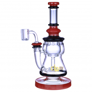 Clover Glass - 9.8" Crystal Clear Elegance W/ Shower Head Perc Water Pipe [WPD-323]