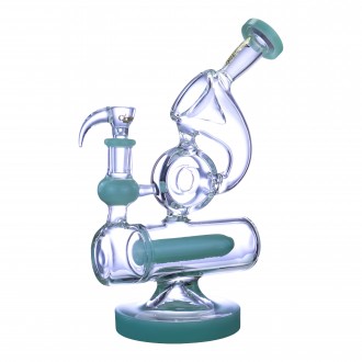 Clover Glass - 9" Twisted Neck Donut Inline Perc Water Pipe