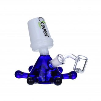 5" Clover Glass Mini Spilt Oil Barrel Water Pipe Rig - [WPE-154-BL]