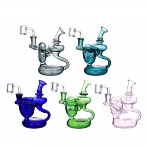 6.2" Clover Glass Recycler Water Pipe [WPE-337]